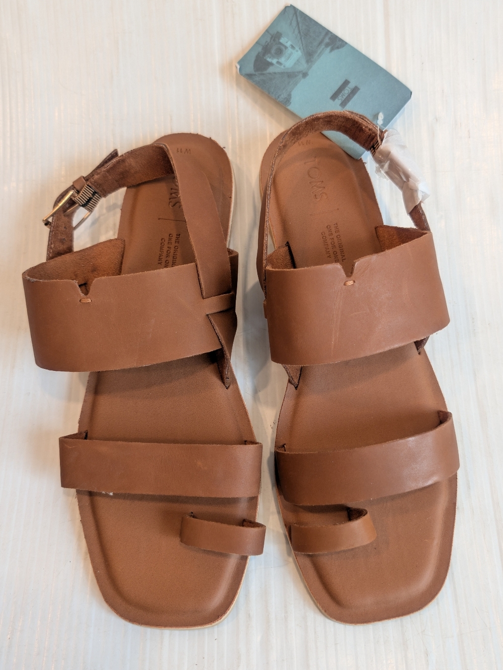 TOMS Freya Women's Tan Vegan Leather Strappy Slingback Sandals Size 11 - Picture 4 of 8